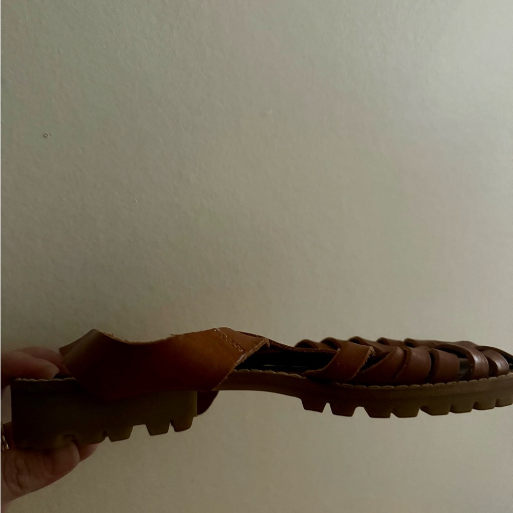 Brown Woven Leather Sandals - Picture 4 of 4